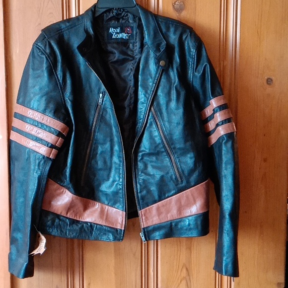 Men's Echtes Leder REAL LEATHER MOTORCYCLE JACKET - Picture 1 of 17